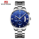 Stainless Steel Band Business Casual Calendar Quartz Watch Men's Waterproof Black Stainless Steel Wholesale Watch One Piece Dropshipping