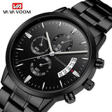 Stainless Steel Band Business Casual Calendar Quartz Watch Men's Waterproof Black Stainless Steel Wholesale Watch One Piece Dropshipping