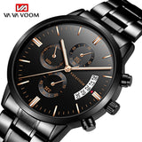 Stainless Steel Band Business Casual Calendar Quartz Watch Men's Waterproof Black Stainless Steel Wholesale Watch One Piece Dropshipping