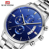 Stainless Steel Band Business Casual Calendar Quartz Watch Men's Waterproof Black Stainless Steel Wholesale Watch One Piece Dropshipping