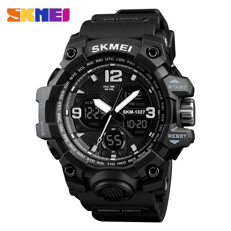 Timemei Men's Large Waterproof Electronic Watch Fashionable Multifunctional Outdoor Sports Watch Sports Watch Student Watch