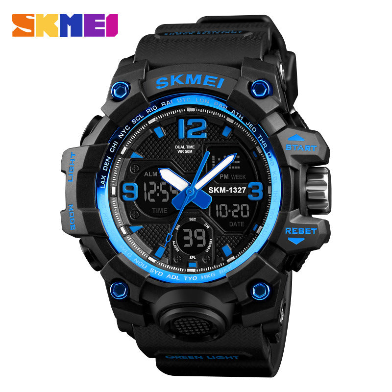 Timemei Men's Large Waterproof Electronic Watch Fashionable Multifunctional Outdoor Sports Watch Sports Watch Student Watch