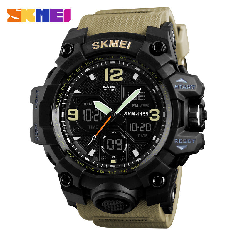 Timemei Men's Large Waterproof Electronic Watch Fashionable Multifunctional Outdoor Sports Watch Sports Watch Student Watch