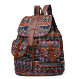 New ethnic style retro pattern backpack canvas women's bag fashion personality travel drawstring small backpack wholesale