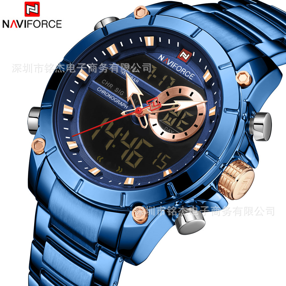 Men's watch fashion multi-functional double display men's sports watch men's watch