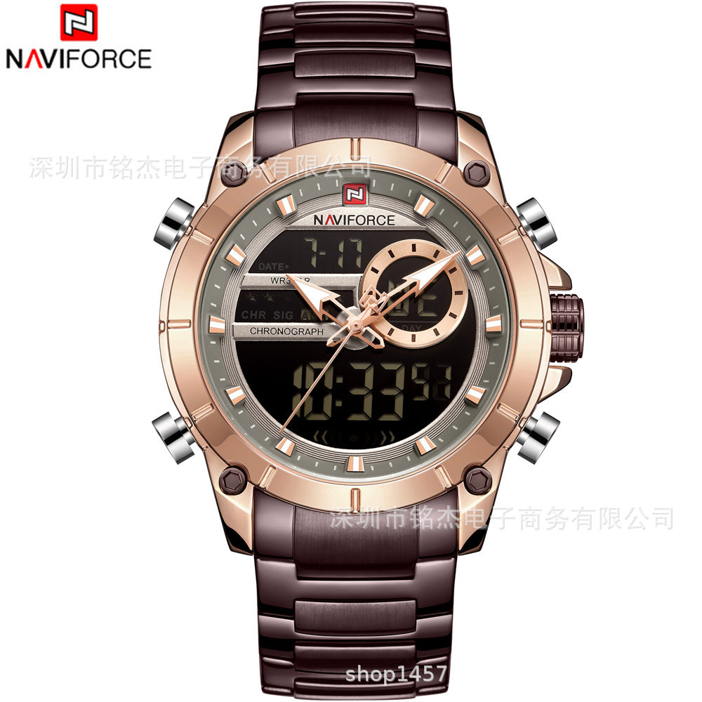 Men's watch fashion multi-functional double display men's sports watch men's watch