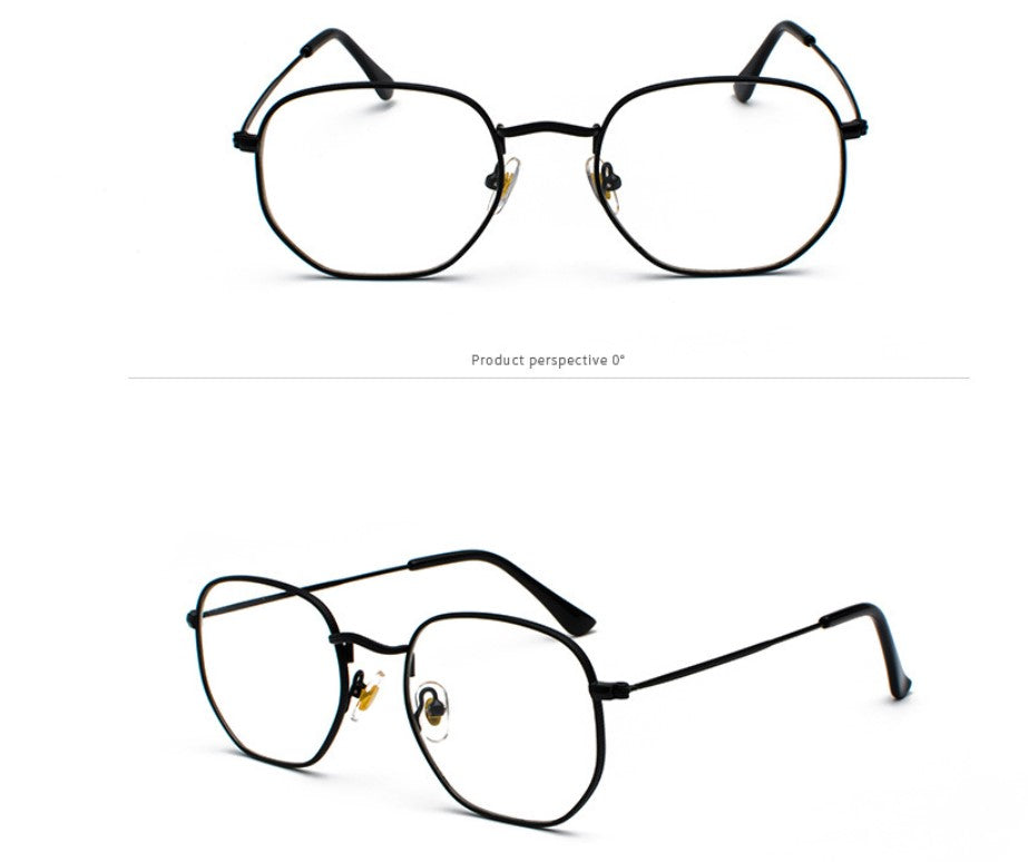 Harajuku personality irregular sunglasses  fashion metal glasses men's literary style sunglasses 7006