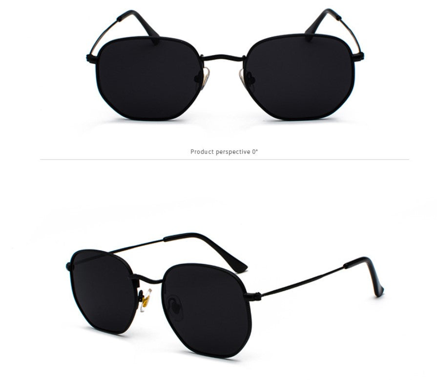 Harajuku personality irregular sunglasses  fashion metal glasses men's literary style sunglasses 7006