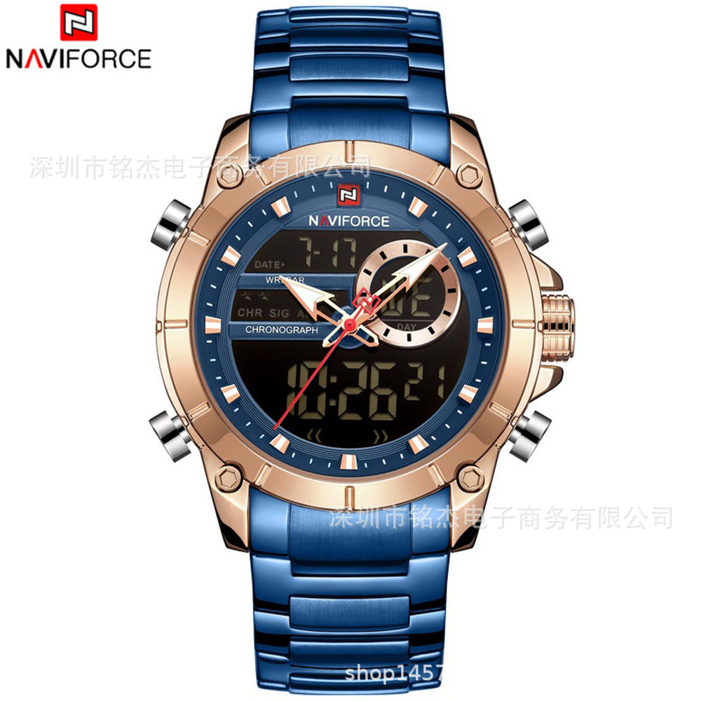 Men's watch fashion multi-functional double display men's sports watch men's watch