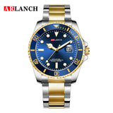 Green gold stainless steel belt watch students waterproof luminous watch sports and leisure calendar with the same men's watch