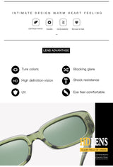 European and American trend small frame sunglasses female cross-border foreign trade square sunglasses olive green colorful ins street shooting glasses