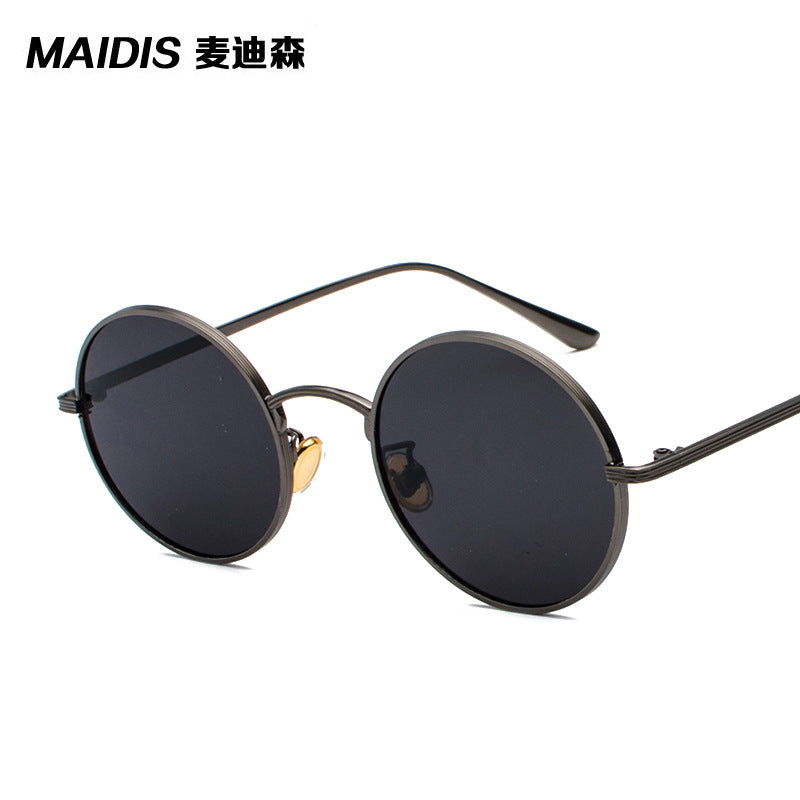 Metal round frame sunglasses female Korean version of the trendy retro punk style sunglasses male Harajuku style personality sunglasses 8343