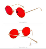 Metal round frame sunglasses female Korean version of the trendy retro punk style sunglasses male Harajuku style personality sunglasses 8343