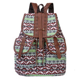 New ethnic style retro pattern backpack canvas women's bag fashion personality travel drawstring small backpack wholesale