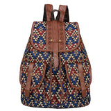 New ethnic style retro pattern backpack canvas women's bag fashion personality travel drawstring small backpack wholesale