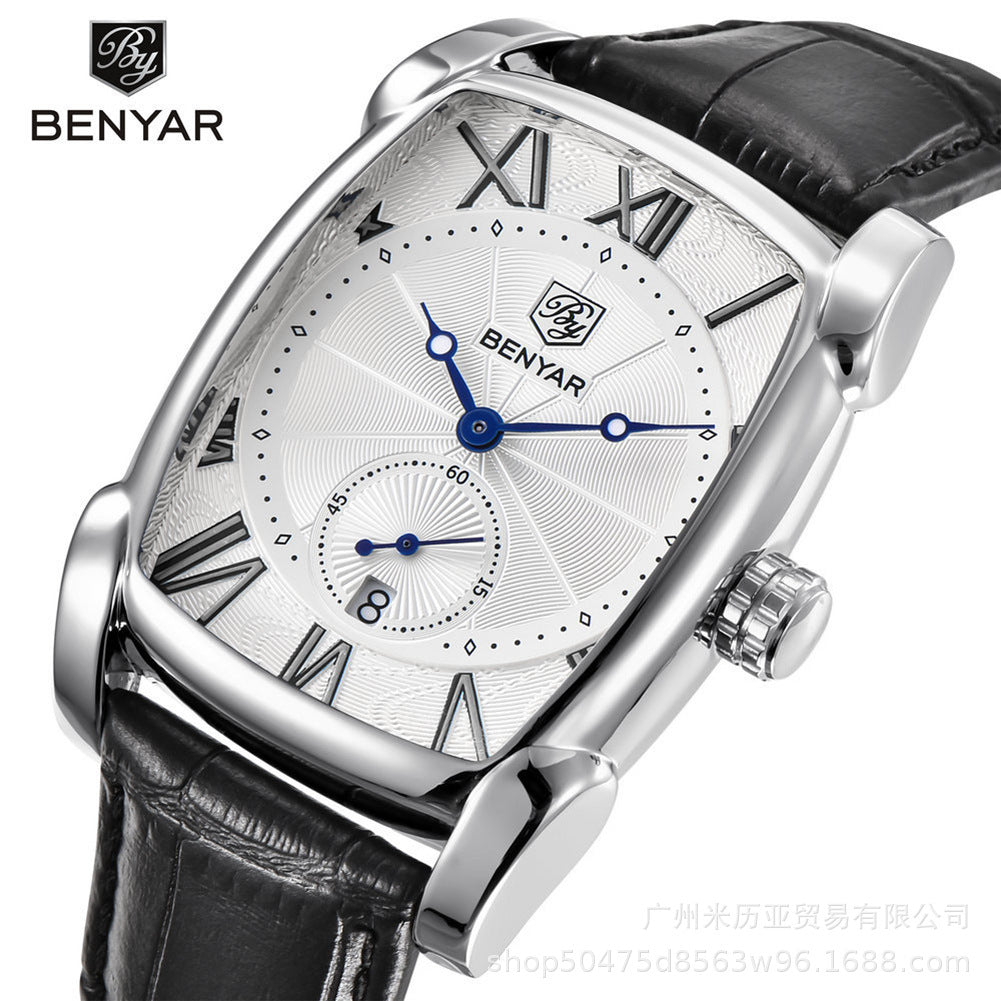 Benyar Square Dial Casual Men's Quartz Watch Foreign Trade Hot Selling Watch