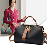 Boston pillow bag 2025 autumn and winter new PU soft surface casual shoulder bag fashion texture casual handbag