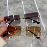 For the collapse of the world, the new frameless edge-cut sunglasses  net red hot style gradient color sunglasses mixed wholesale