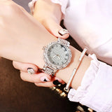 Full diamond Roman literal cornucopia steel belt full of stars watch female rhinestone large dial quartz female watch luminous genuine