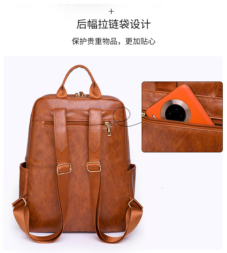 New Korean version of the versatile backpack female European and American fashion outdoor travel bag large capacity retro business computer backpack