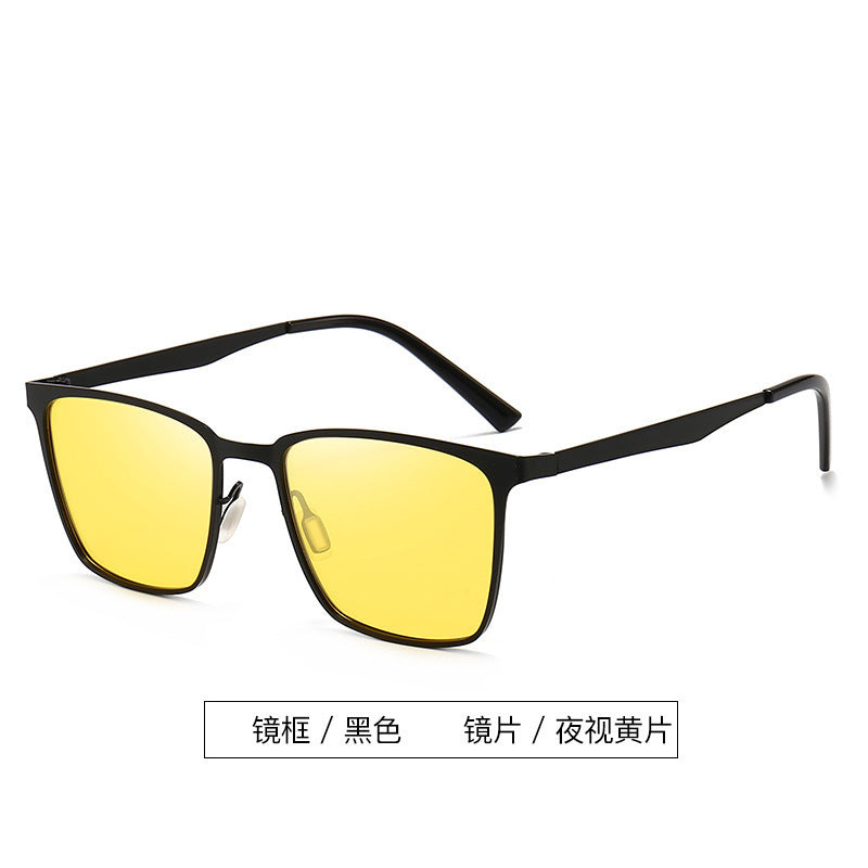 New Men's Polarized Sunglasses Retro Frame Night Vision Color Changing Sunglasses Driving Anti-UV Sunglasses Wholesale