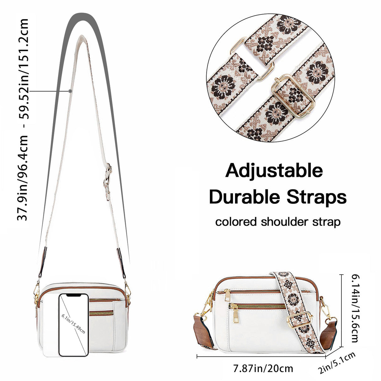 Spot cross-border hot selling European and American color matching multifunctional zipper messenger bag square bag PU shoulder bag wallet adjustable shoulder strap