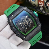 Richard Hollow Through Bottom Barrel Watch Wood Grain Colorful Cross-border Best Selling Watch Men