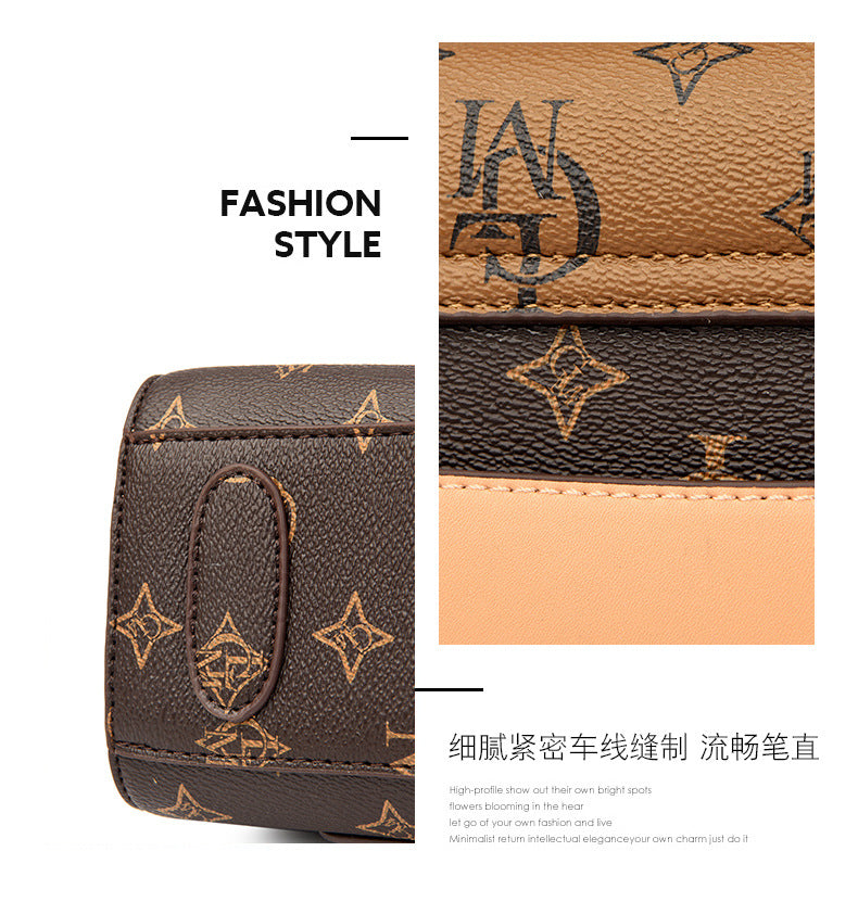 Bag women's bag 2025 new trend lady's small square bag printing contrast color one shoulder underarm Messenger handbag small bag