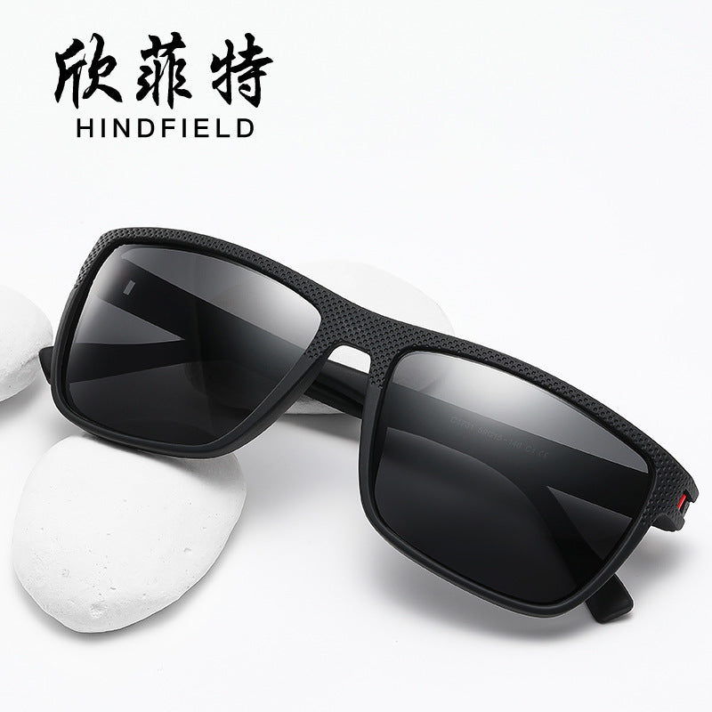 New Polarized Sunglasses PC Spring Leg Men's Sun Shade Sunglasses Fashion Classic Square Frame Outdoor Sports Glasses