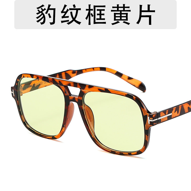 Classic T-shaped Midin large frame wide-brimmed sunglasses retro modern catwalk sunglasses fashion street shooting niche glasses