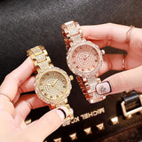 Full diamond Roman literal cornucopia steel belt full of stars watch female rhinestone large dial quartz female watch luminous genuine