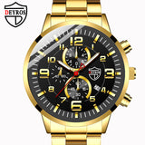 DEYROS Gold Watch Big Dial Men's Watch Middle East Explosive Luminous Calendar Steel Band Men's Watch