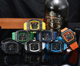 Richard Hollow Through Bottom Barrel Watch Wood Grain Colorful Cross-border Best Selling Watch Men