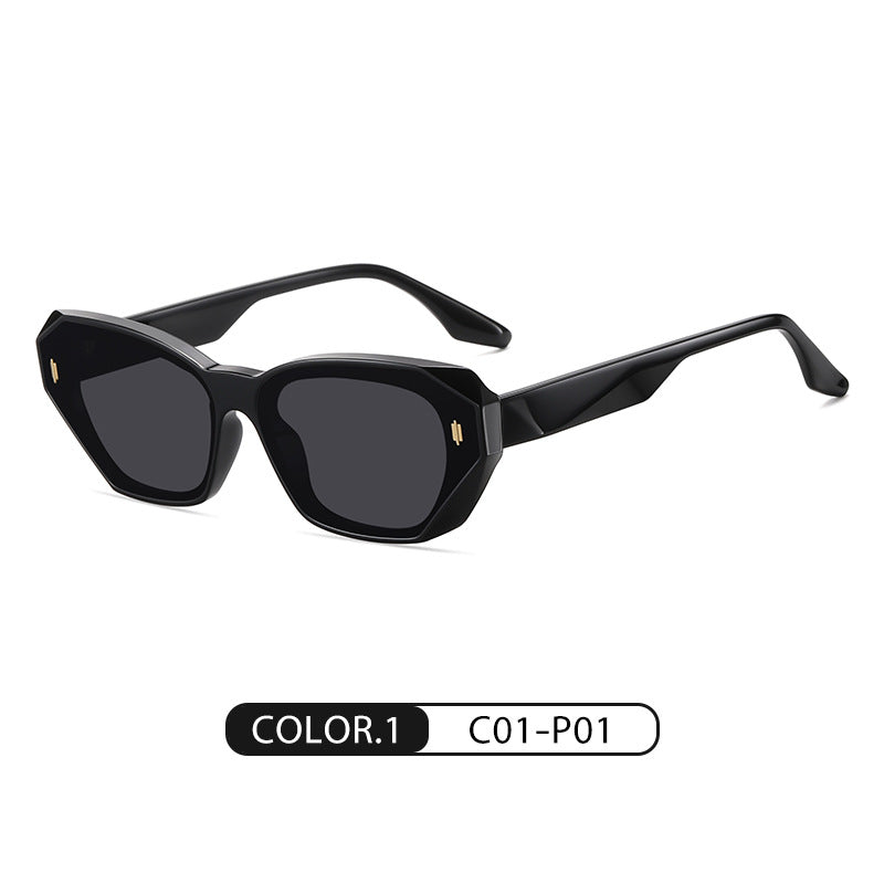 Foreign trade personality trend sunglasses women's cat-eye irregular polarized sunglasses BC9103 adjustable plate temples