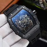 Richard Hollow Through Bottom Barrel Watch Wood Grain Colorful Cross-border Best Selling Watch Men