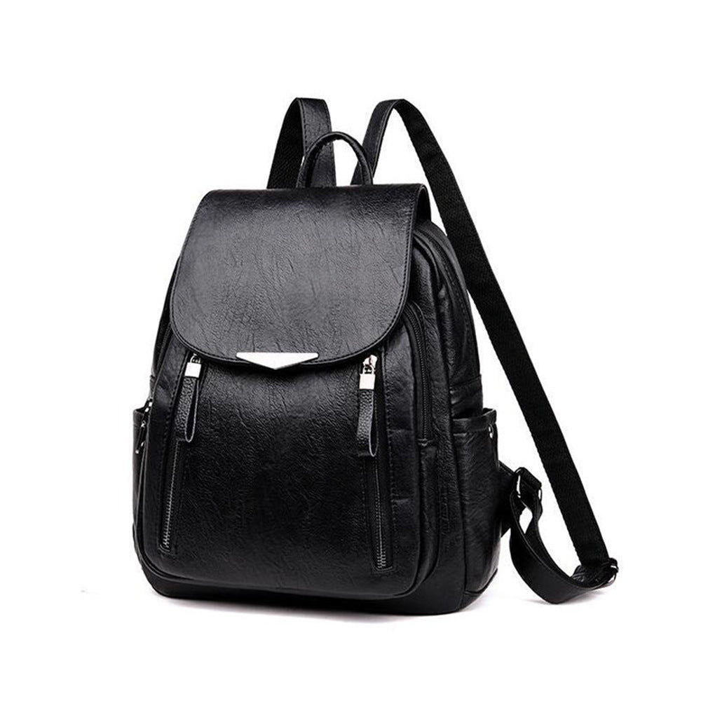 Women backpack 2024 women polyurethane leather backpack large capacity school bag zipper style backpack