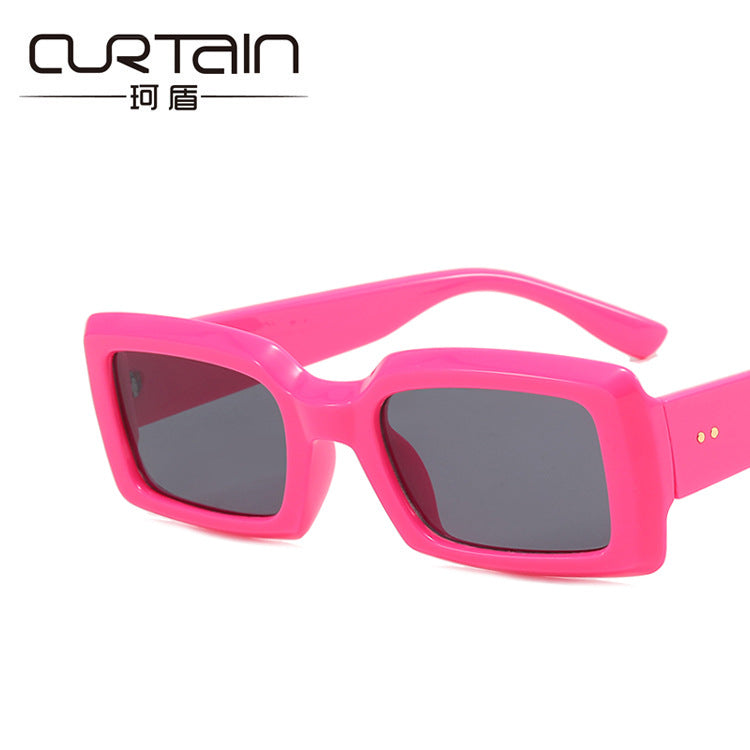 2024 new small frame rice nail sunglasses jelly color net red ins fashion square sunglasses cross-border sunglasses