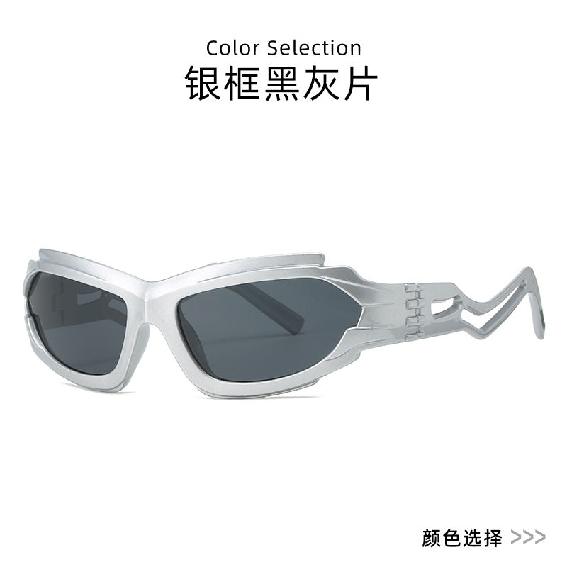 2025 new future technology sunglasses for men European and American ins personality concave cat-eye sunglasses for women wholesale