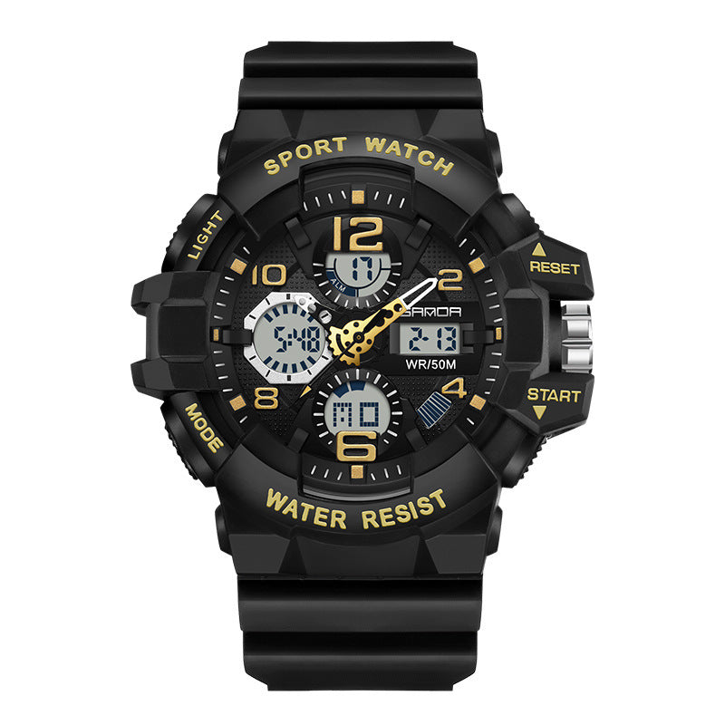 Sanda New Fashionable Multi-Functional Watch Men's Waterproof Luminous Outdoor Sports All-Match Electronic Watch