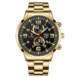 DEYROS Gold Watch Big Dial Men's Watch Middle East Explosive Luminous Calendar Steel Band Men's Watch