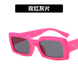 2024 new small frame rice nail sunglasses jelly color net red ins fashion square sunglasses cross-border sunglasses