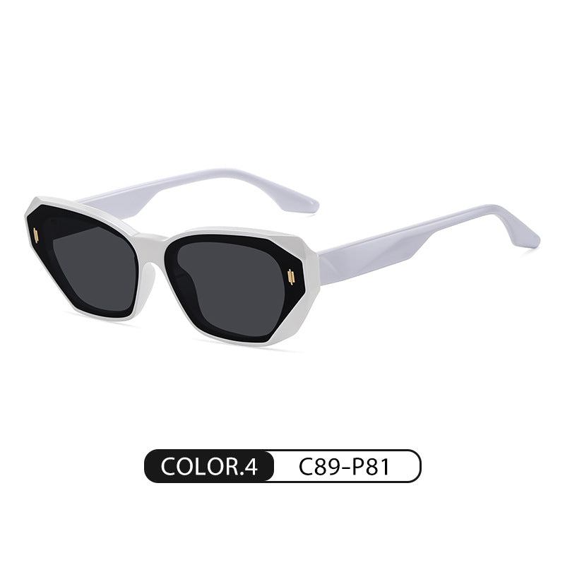 Foreign trade personality trend sunglasses women's cat-eye irregular polarized sunglasses BC9103 adjustable plate temples