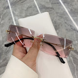 For the collapse of the world, the new frameless edge-cut sunglasses  net red hot style gradient color sunglasses mixed wholesale