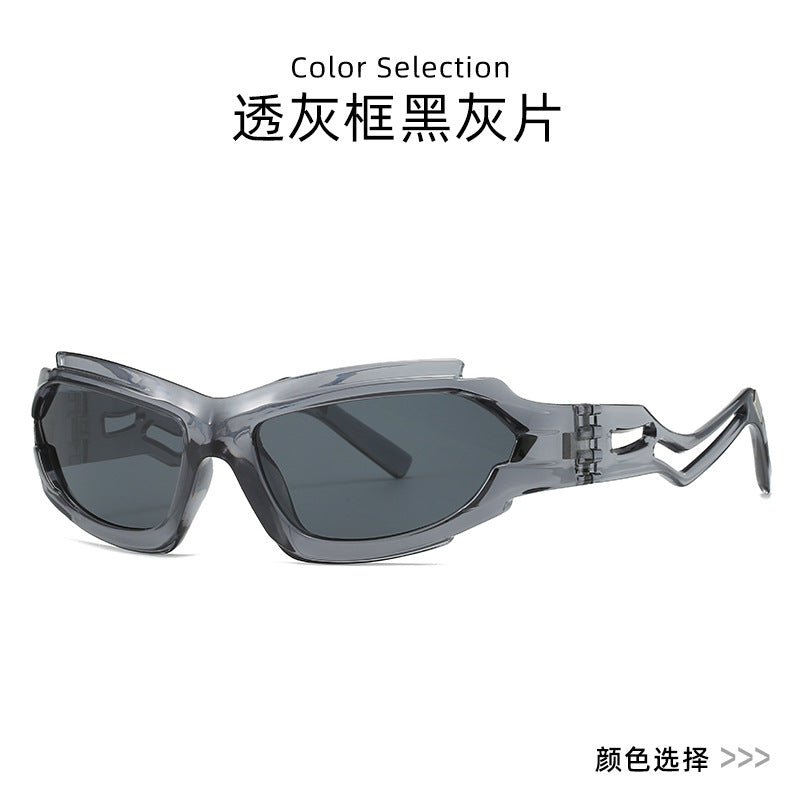 2025 new future technology sunglasses for men European and American ins personality concave cat-eye sunglasses for women wholesale