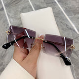 For the collapse of the world, the new frameless edge-cut sunglasses  net red hot style gradient color sunglasses mixed wholesale