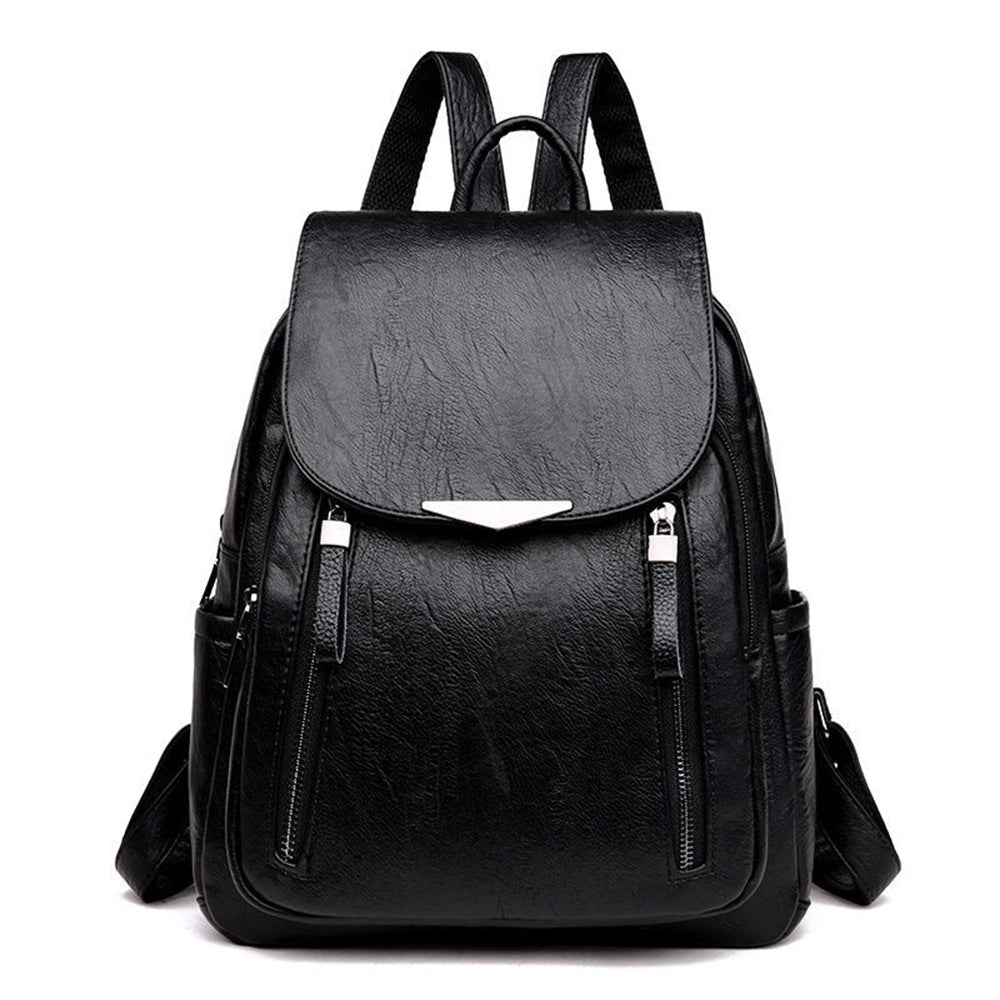 Women backpack 2024 women polyurethane leather backpack large capacity school bag zipper style backpack