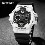 Sanda New Fashionable Multi-Functional Watch Men's Waterproof Luminous Outdoor Sports All-Match Electronic Watch