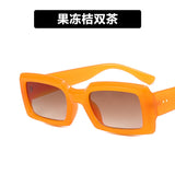 2024 new small frame rice nail sunglasses jelly color net red ins fashion square sunglasses cross-border sunglasses