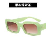 2024 new small frame rice nail sunglasses jelly color net red ins fashion square sunglasses cross-border sunglasses