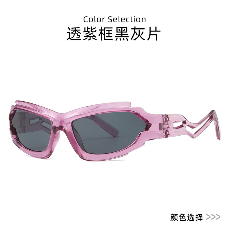 2025 new future technology sunglasses for men European and American ins personality concave cat-eye sunglasses for women wholesale